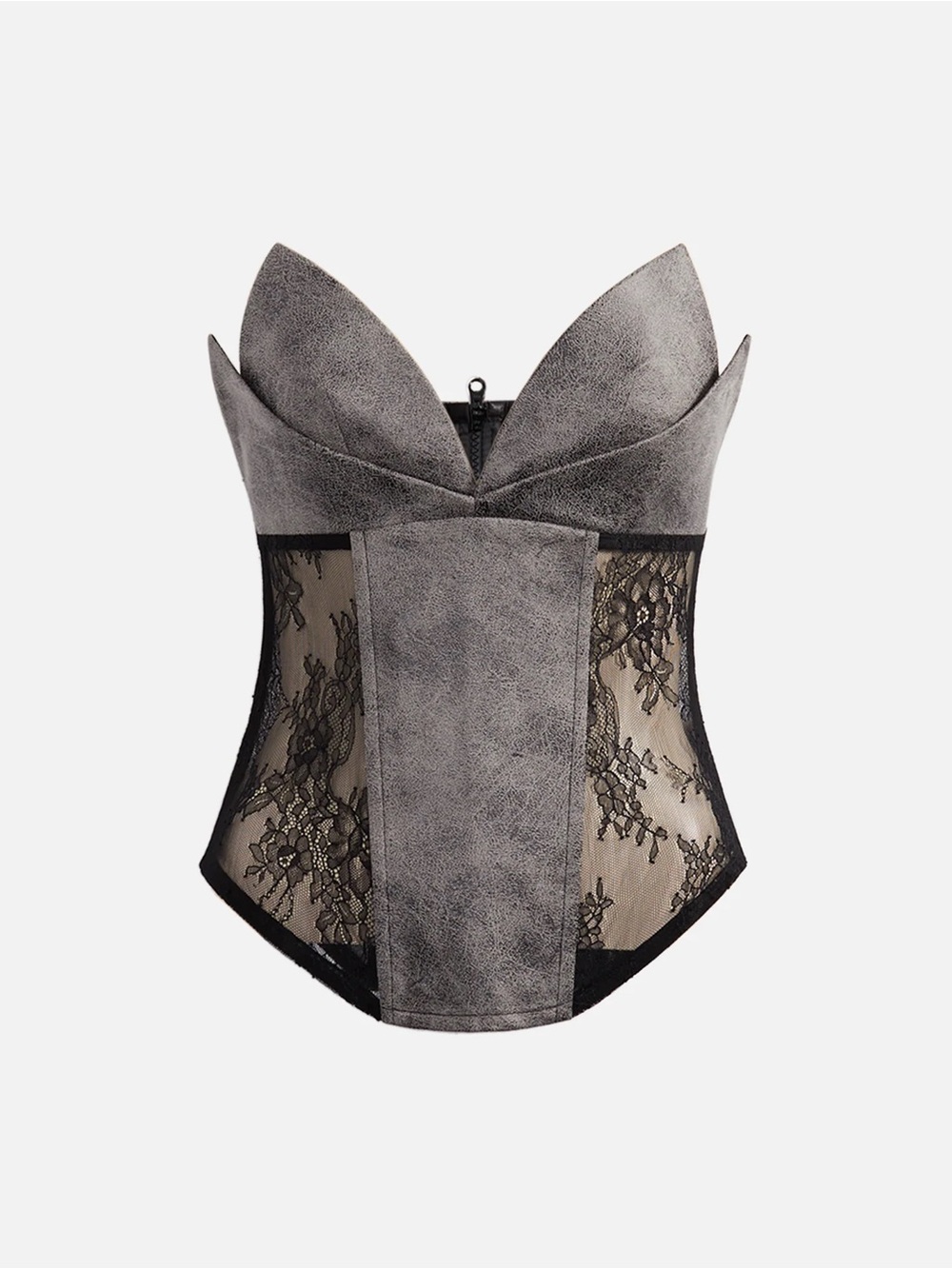 Kim Shui washed pleather bustier